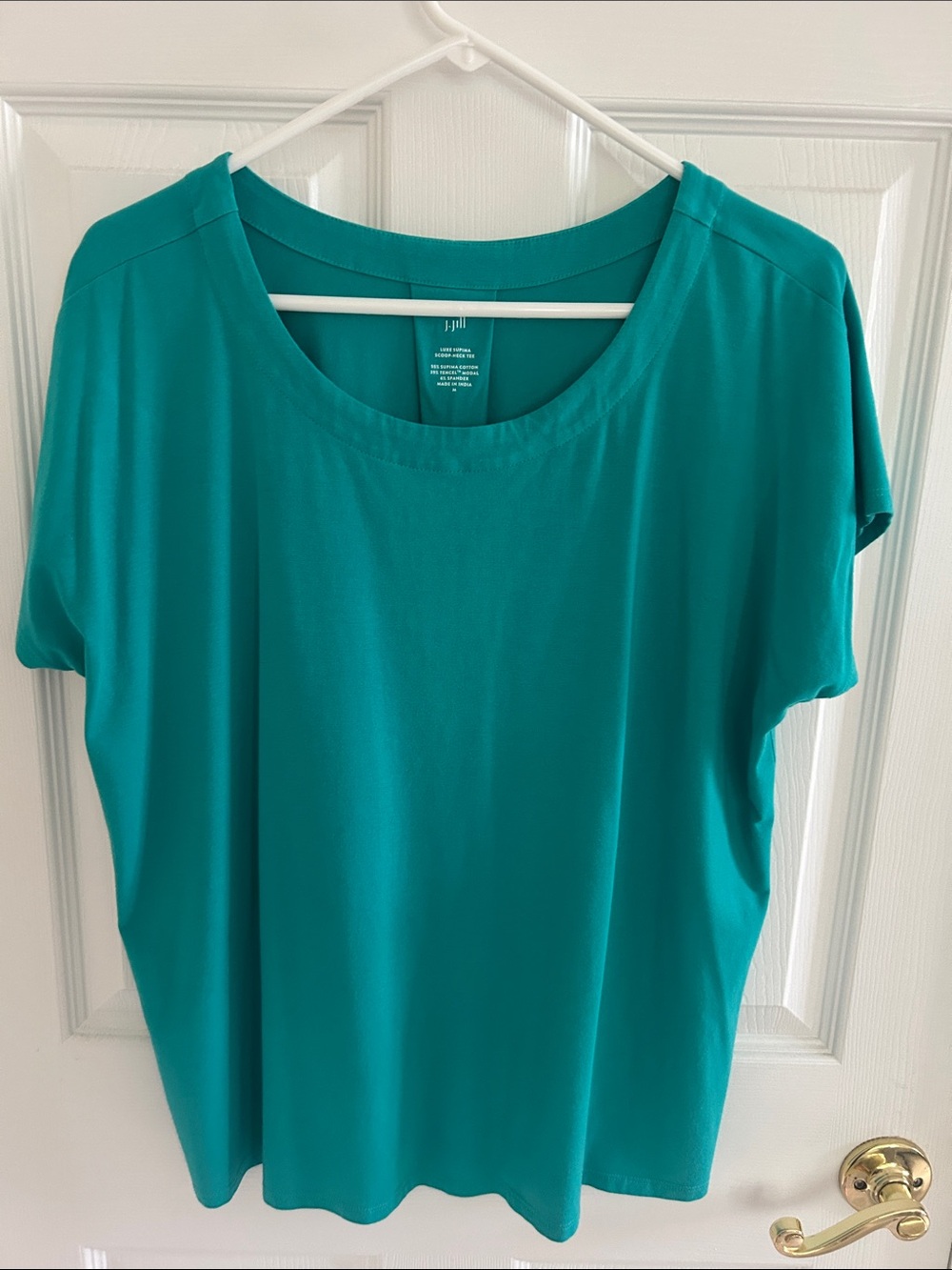 J. Jill Teal Short-Sleeve Scoop Neck Tee